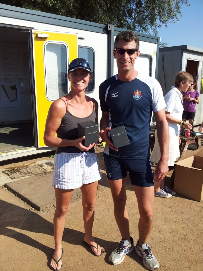 Sophie Lovegrove and Pete Donovan , masters C double sculls.