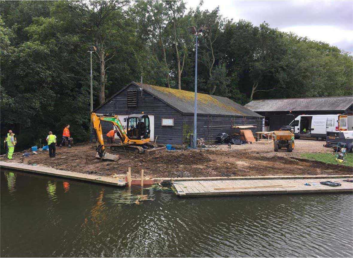 Work on the new slipway and landing stages in full swing. 