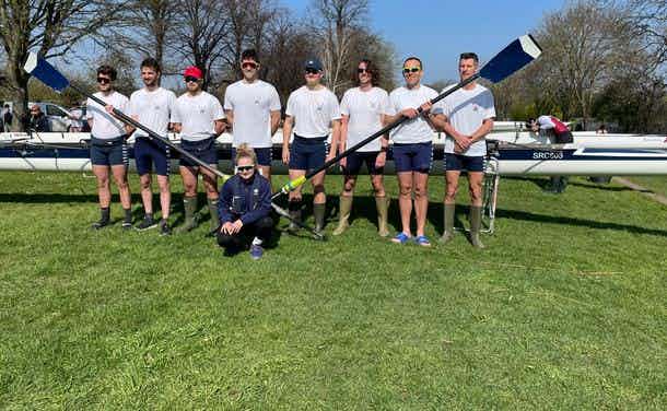 The Men’s HoRR poses on the bank.
